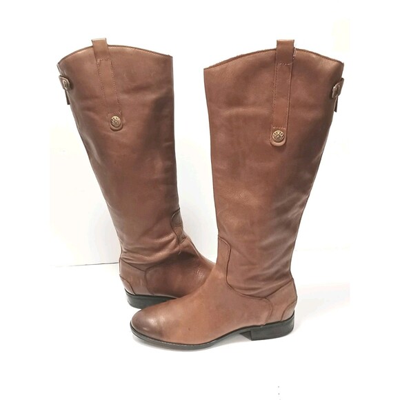 Sam Edelman Leather Penny Knee-High Riding Boots Whiskey Brown Size 7.5 - Picture 5 of 13